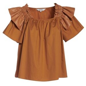 Crosby by Mollie Burch Ira Top, Camel, Large